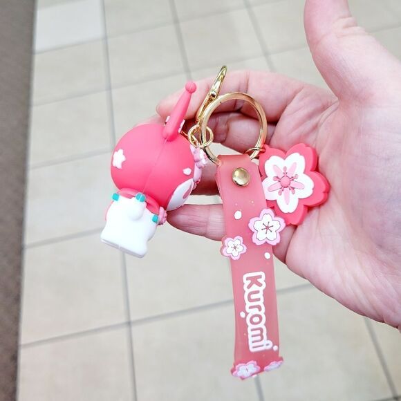 Brand New Sanrio Kuromi Pink Sakura Keychain - Picture 3 of 5